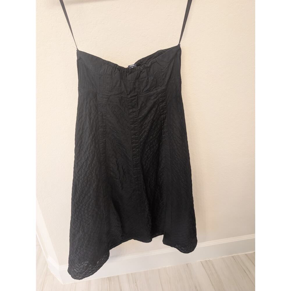 Gap pintuck design strapless Cotton black dress Y2K Sz 12 - Picture 5 of 9